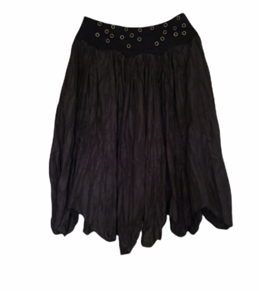 Vintage Y2K Black Boho Asymmetrical Studded Skirt